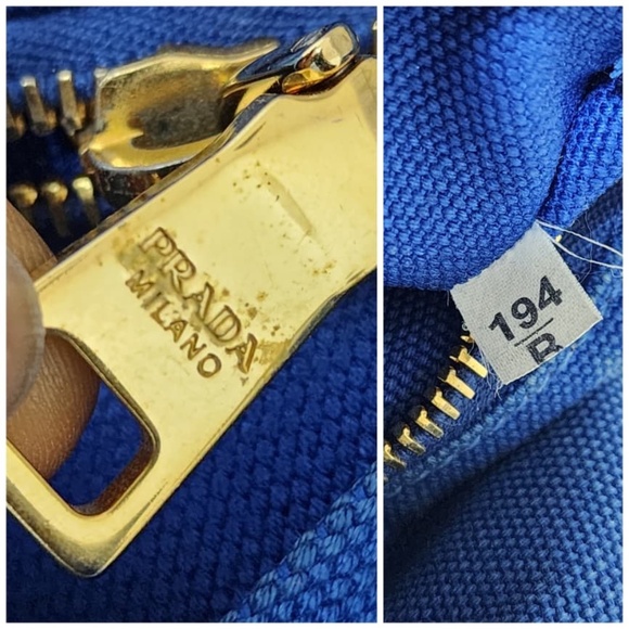 Authentic Prada Denim Canvas Top Handle Bag Blue - Picture 7 of 14